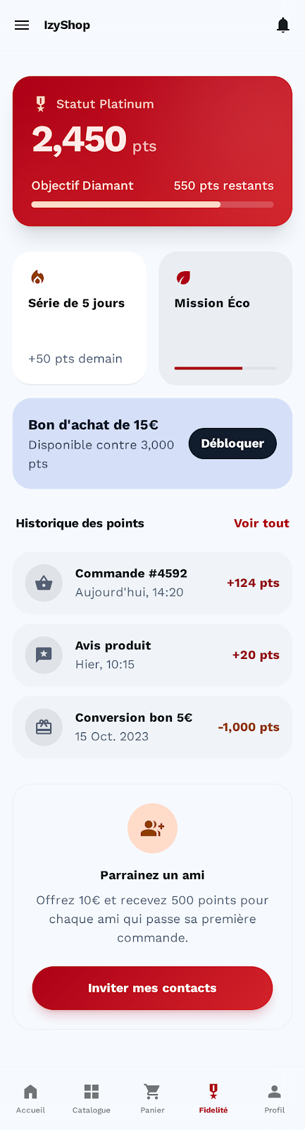 IzyShop — Programme fidélité