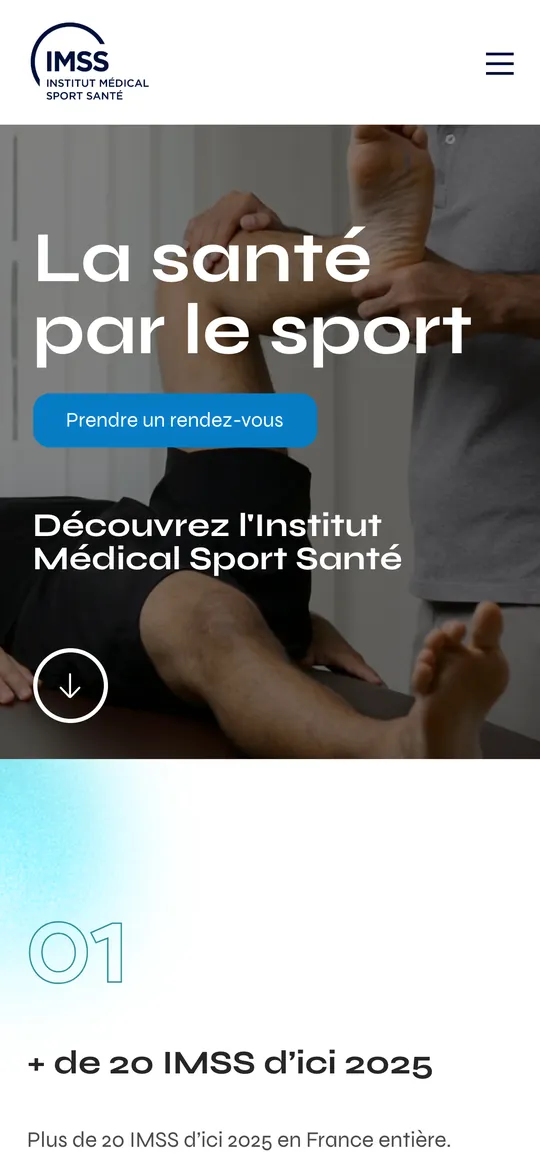Site IMSS, Institut Médical Sport Santé sur smartphone
